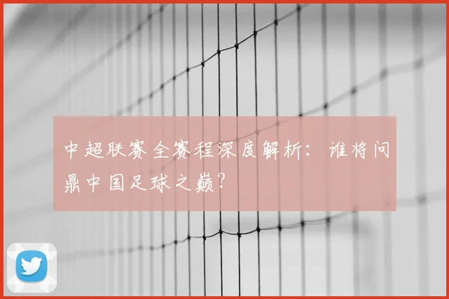 中超联赛全赛程深度解析:谁将问鼎中国足球之巅?